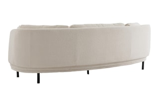 Canapé droit Aro - Ecru - 5 places - Tissu bouclette