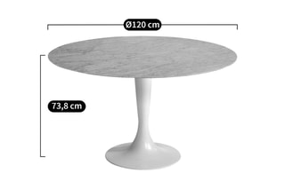 Table en marbre Aradan - 120 x 73,8 x 120 cm