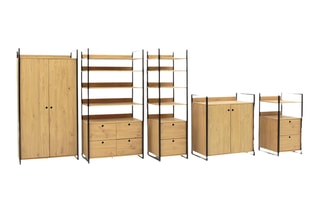 Armoire 1 porte en pin massif Hiba - 100 x 193 x 58 cm