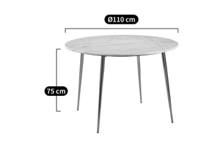 Tafel met Witmarmeren Blad Luxore - 110 x 75 x 110 cm