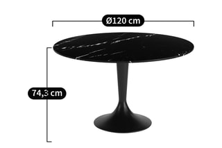Table en marbre Aradan - 120 x 74,3 x 120 cm