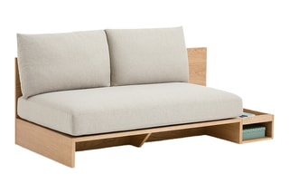 Canapé droit Essena - Ecru - 2 places - En polyester
