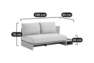 Canapé droit Essena - Ecru - 2 places - En polyester