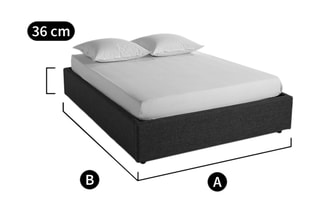Lit coffre avec sommier Papilla - Couchage 140 x 190 cm