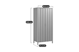 Armoire 2 portes en chêne massif Eugène - 96,4 x 200 x 57,2 cm
