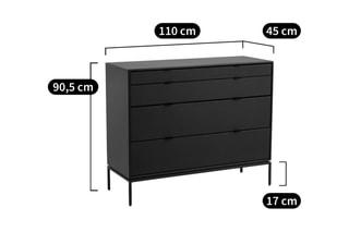 Commode 4 tiroirs Réalto - 110 x 90,5 x 45 cm