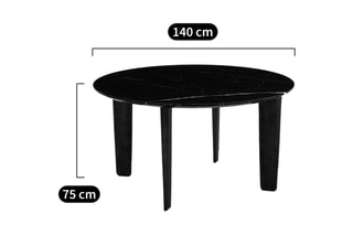 Table en bois marbre Dolmena - 140 x 75 cm