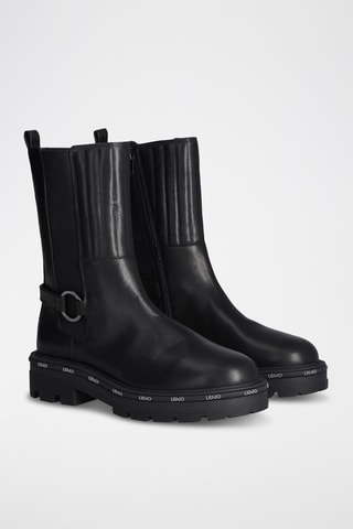 Botins em couro de touro Taylor  Preto