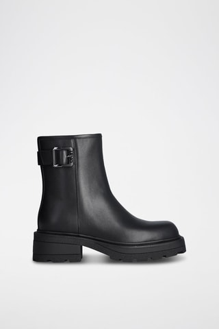 Botins em couro Annika - Preto