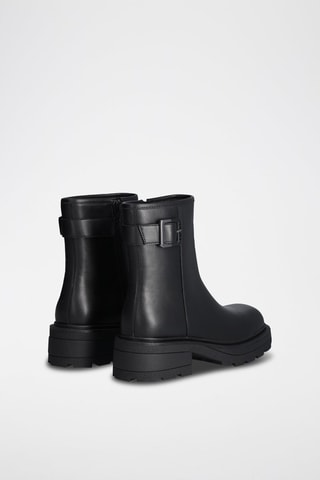 Botins em couro Annika - Preto