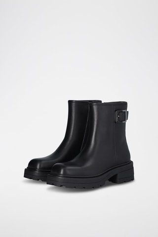 Botins em couro Annika - Preto