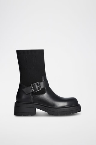 Botins em couro Annika - Preto
