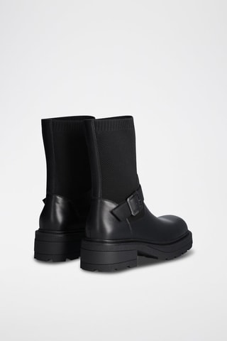 Botins em couro Annika - Preto