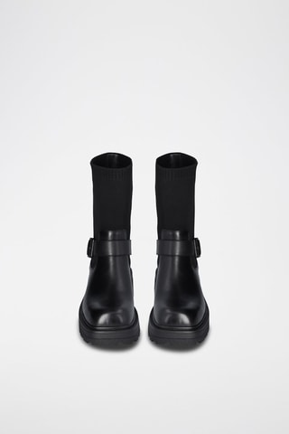 Botins em couro Annika - Preto