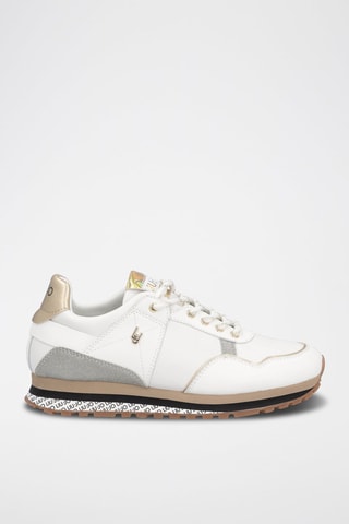 Stierenleren Sneakers Wonder Wit en Goudkleurig