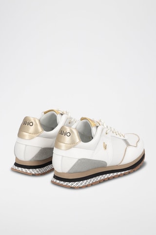 Stierenleren Sneakers Wonder Wit en Goudkleurig