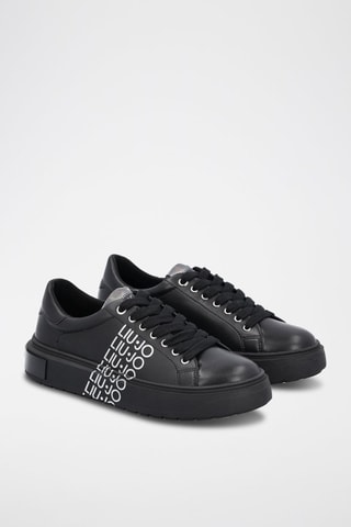 Sneakers em couro de touro Ariel Preto e branco