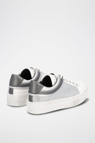 Sneakers com plataforma Alicia Branco e prateado