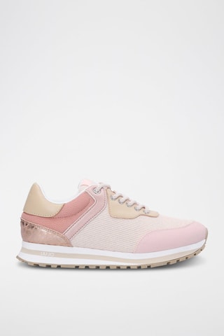 Sneakers com plataforma Wonder Bege e rosa