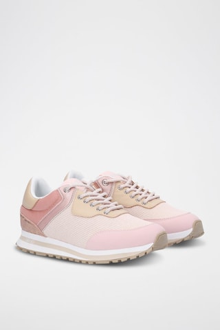Sneakers com plataforma Wonder Bege e rosa