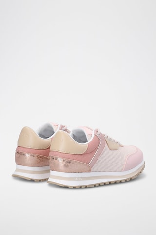 Sneakers com plataforma Wonder Bege e rosa