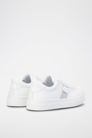 Sneakers com plataforma Alicia Branco e prateado