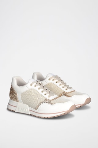 Sapatilhas com plataforma Kiss  Branco e dourado