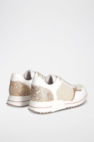 Sapatilhas com plataforma Kiss  Branco e dourado