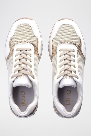 Sapatilhas com plataforma Kiss  Branco e dourado