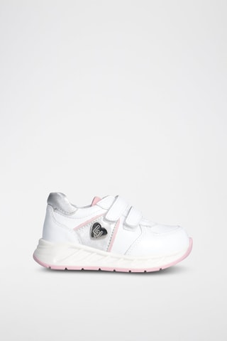 Leren Sneakers Tara - Wit en Roze