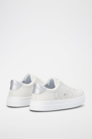 Sneakers com plataforma Alicia Branco e prateado
