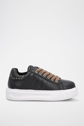 Stierenleren Sneakers Kylie Zwart en Bruin