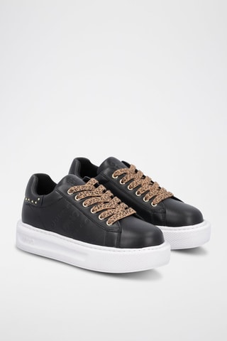 Stierenleren Sneakers Kylie Zwart en Bruin
