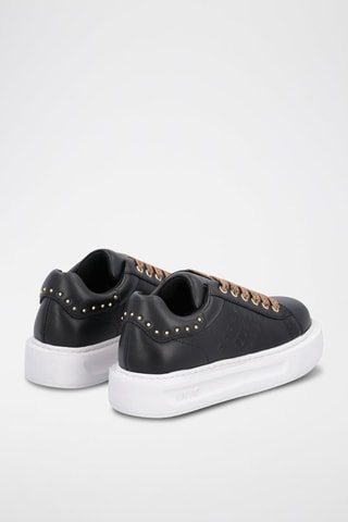 Stierenleren Sneakers Kylie Zwart en Bruin