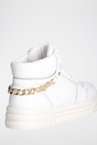 Sneakers subidos com plataforma em couro de touro Cléo - Branco