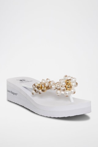 Slippers met Sleehak Wit