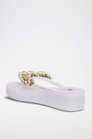 Slippers met Sleehak Wit