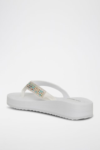 Slippers met Sleehak - Wit