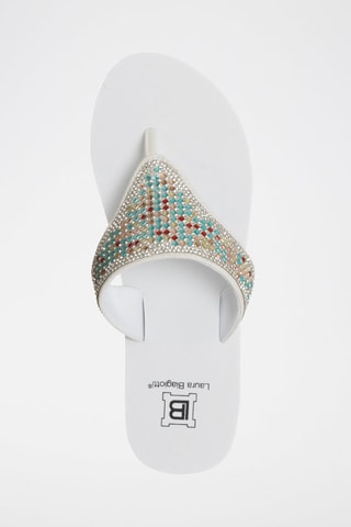 Slippers met Sleehak - Wit