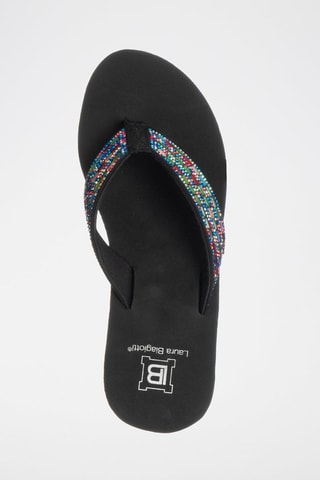 Slippers met Sleehak - Zwart