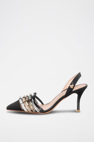 Sandalen met Hak Zwart en Wit  