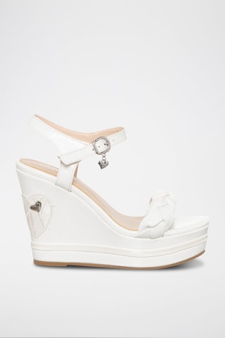 Sandalen met Sleehak Wit  