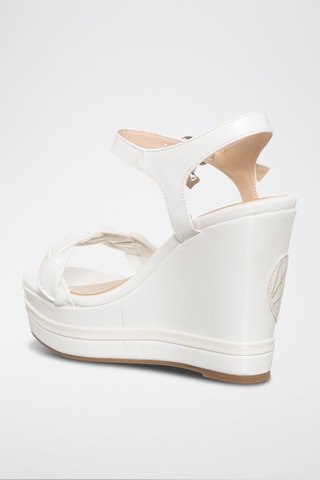 Sandalen met Sleehak Wit  