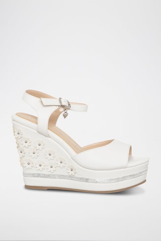 Sandalen met Sleehak Wit  