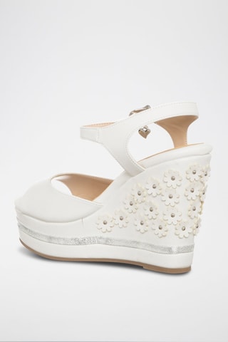 Sandalen met Sleehak Wit  