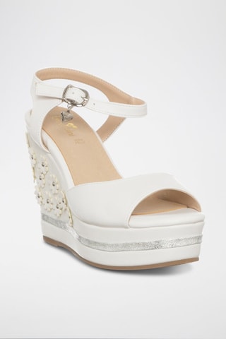 Sandalen met Sleehak Wit  