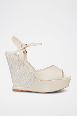 Sandalen met Sleehak Beige  