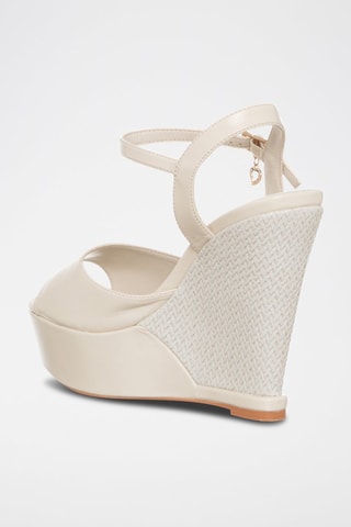 Sandalen met Sleehak Beige  