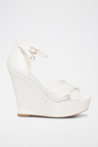 Sandalen met Sleehak Wit  