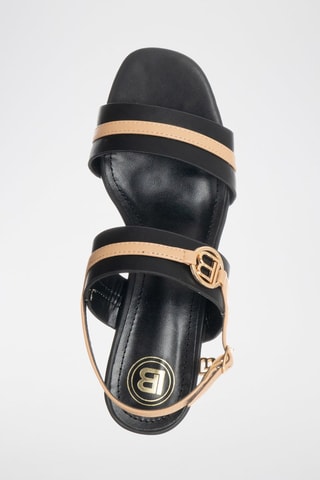 Sandalen met Hak Zwart en Beige